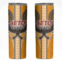 Samoa Pago Pago Aeto Skinny Tumbler Bald Eagle with Polynesian Art Tattoos - Polynesian Pride
