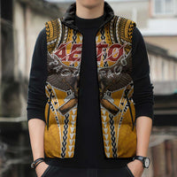 Samoa Pago Pago Aeto Sleeveless Puffer Jacket Bald Eagle with Polynesian Art Tattoos - Polynesian Pride