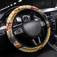 Samoa Pago Pago Aeto Steering Wheel Cover Bald Eagle with Polynesian Art Tattoos - Polynesian Pride