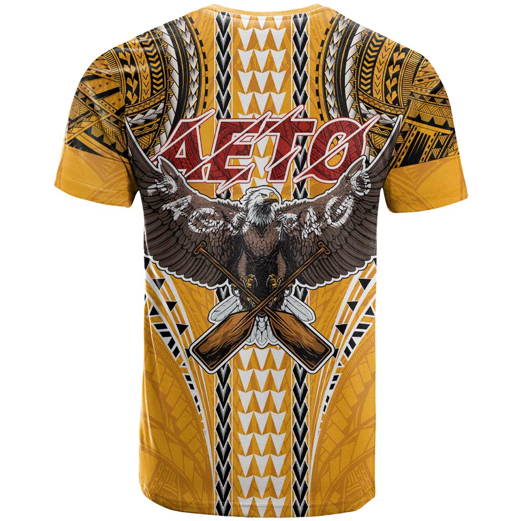 Samoa Pago Pago Aeto T Shirt Bald Eagle with Polynesian Art Tattoos - Polynesian Pride