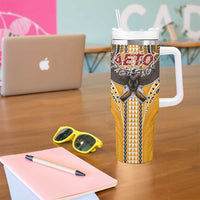 American Samoa Pago Pago Aeto Tumbler With Handle Bald Eagle with Polynesian Art Tattoos LT03 - Polynesian Pride