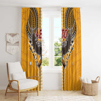 American Samoa Pago Pago Aeto Window Curtain Bald Eagle with Polynesian Art Tattoos LT03 - Polynesian Pride