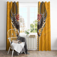 American Samoa Pago Pago Aeto Window Curtain Bald Eagle with Polynesian Art Tattoos LT03 - Polynesian Pride