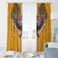 American Samoa Pago Pago Aeto Window Curtain Bald Eagle with Polynesian Art Tattoos LT03 - Polynesian Pride