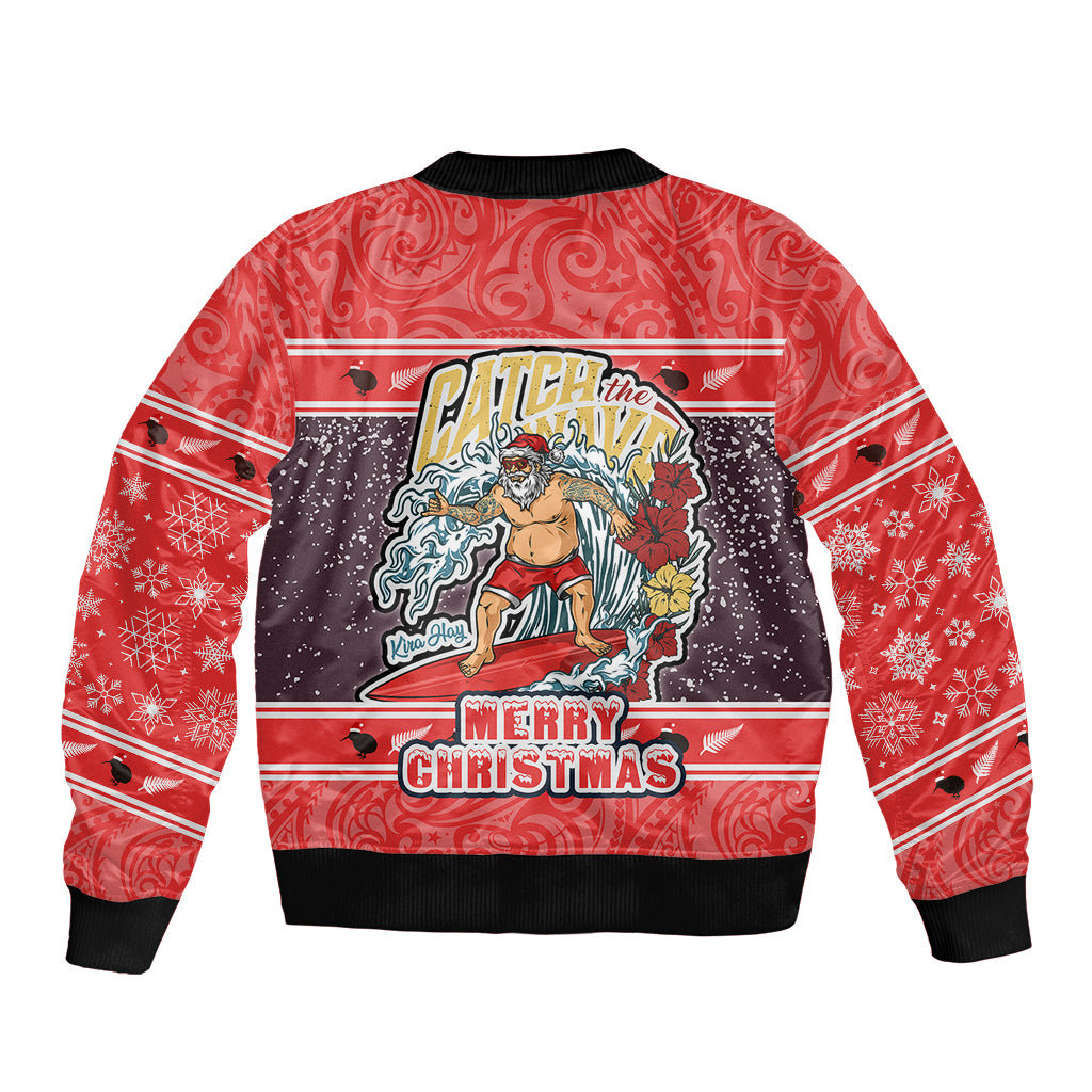 new-zealand-christmas-sleeve-zip-bomber-jacket-santa-catch-the-wave-maori-pattern-retro-style