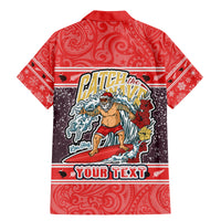 Custom New Zealand Christmas Family Matching Mermaid Dress and Hawaiian Shirt Santa Catch The Wave Maori Pattern Retro Style LT03 - Polynesian Pride