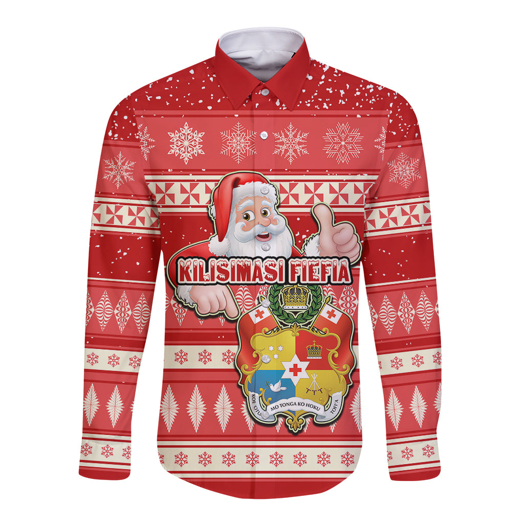 tonga-christmas-long-sleeve-button-shirt-the-santa-coat-of-arms-with-ngatu-and-snow-pattern