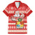 Custom Tonga Christmas Family Matching Off Shoulder Maxi Dress and Hawaiian Shirt The Santa Coat of Arms with Ngatu and Snow Pattern LT03 Dad's Shirt - Short Sleeve Red - Polynesian Pride