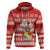 Custom Tonga Christmas Hoodie The Santa Coat of Arms with Ngatu and Snow Pattern LT03 Pullover Hoodie Red - Polynesian Pride