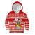 Custom Tonga Christmas Kid Hoodie The Santa Coat of Arms with Ngatu and Snow Pattern LT03 Red - Polynesian Pride