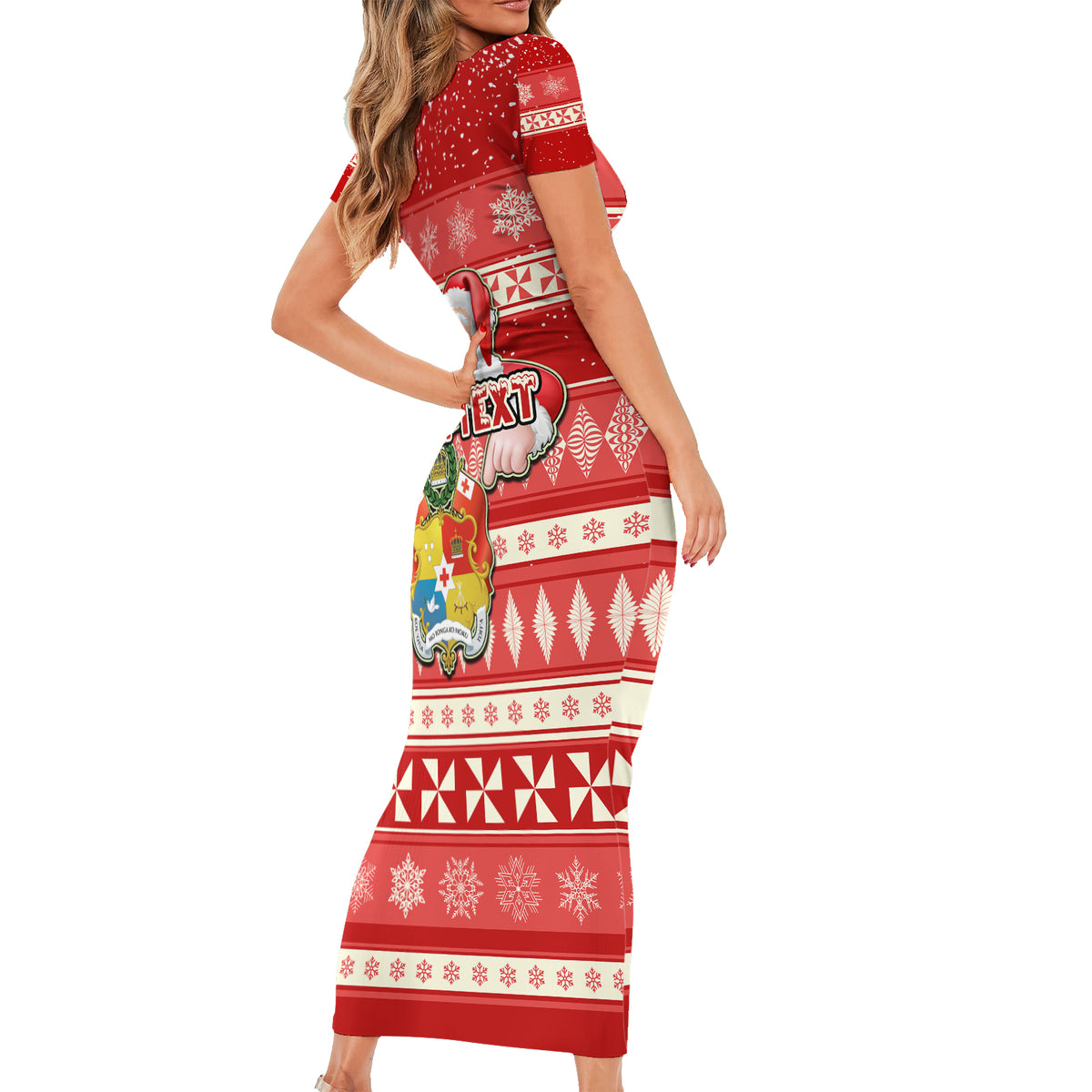 custom-tonga-christmas-short-sleeve-bodycon-dress-the-santa-coat-of-arms-with-ngatu-and-snow-pattern