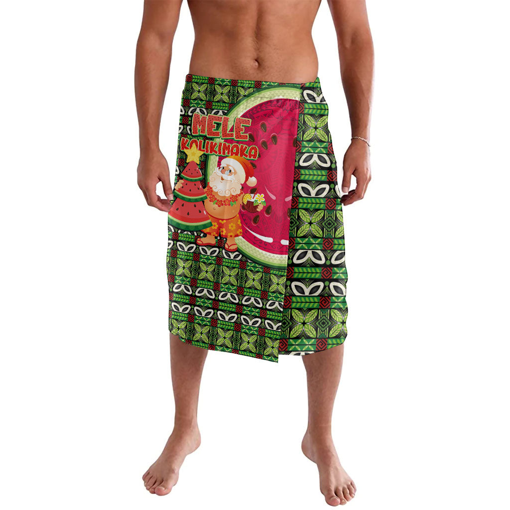 Hawaii Watermelon Mele Kalikimaka Lavalava Tribal Pacific Pattern with Tropical Funny Santa Claus LT03 Multicolor - Polynesian Pride