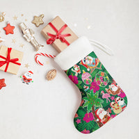 Hawaii Mele Kalikimaka Christmas Stocking Tropical Plants with Santa Claus LT03 - Polynesian Pride