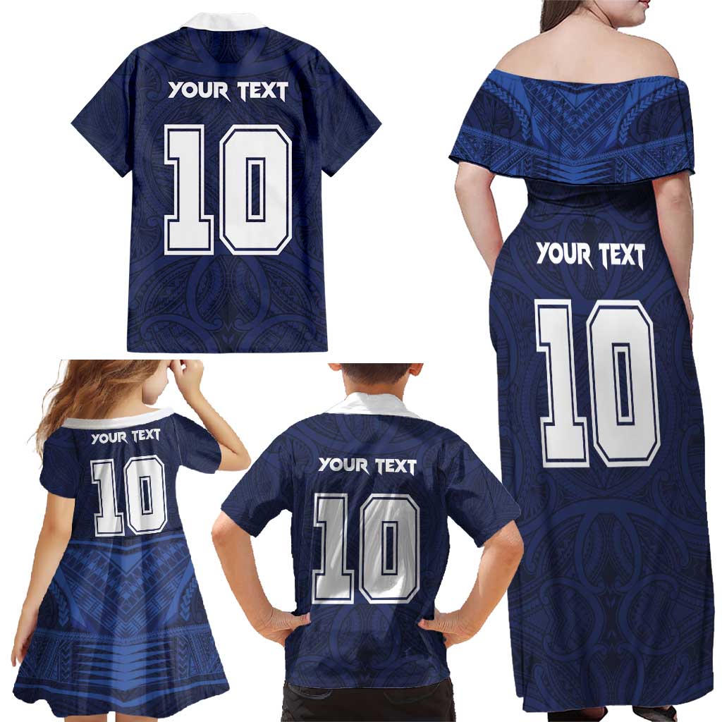 Custom Rugby Toa Samoa Family Matching Off Shoulder Maxi Dress and Hawaiian Shirt Champions Six Eight Five - Polynesian Pride