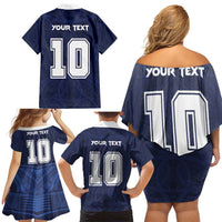 Custom Rugby Toa Samoa Family Matching Off Shoulder Short Dress and Hawaiian Shirt Champions Six Eight Five - Polynesian Pride