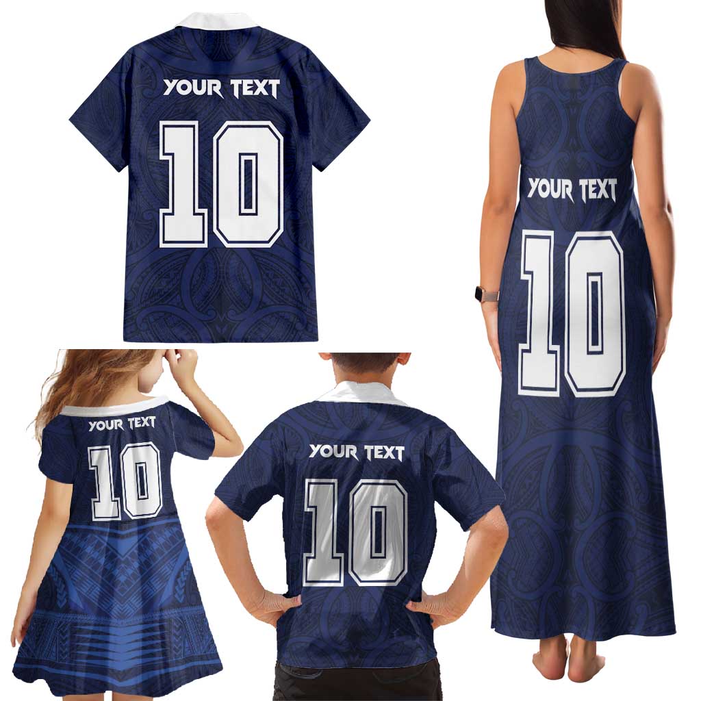 Custom Rugby Toa Samoa Family Matching Tank Maxi Dress and Hawaiian Shirt Champions Six Eight Five - Polynesian Pride