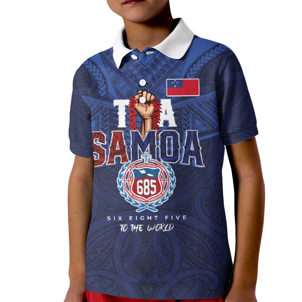Custom Rugby Toa Samoa Kid Polo Shirt Champions Six Eight Five - Polynesian Pride