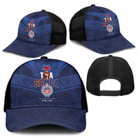 Custom Toa Samoa Rugby Mesh Trucker Cap Champions Six Eight Five - Polynesian Pride