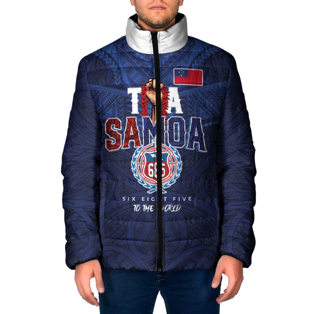 Custom Rugby Toa Samoa Padded Jacket Champions Six Eight Five - Polynesian Pride