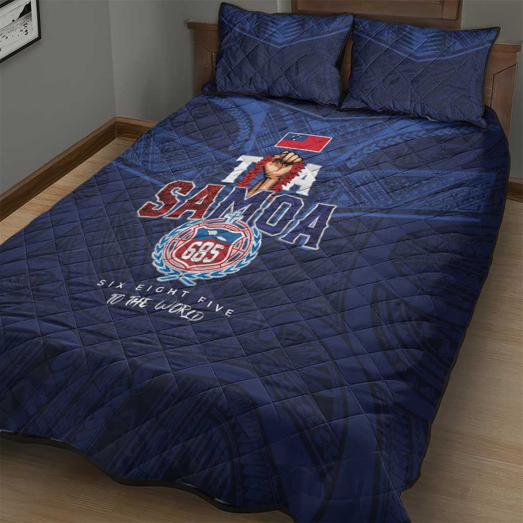 Rugby Toa Samoa Quilt Bed Set Champions Six Eight Five - Polynesian Pride
