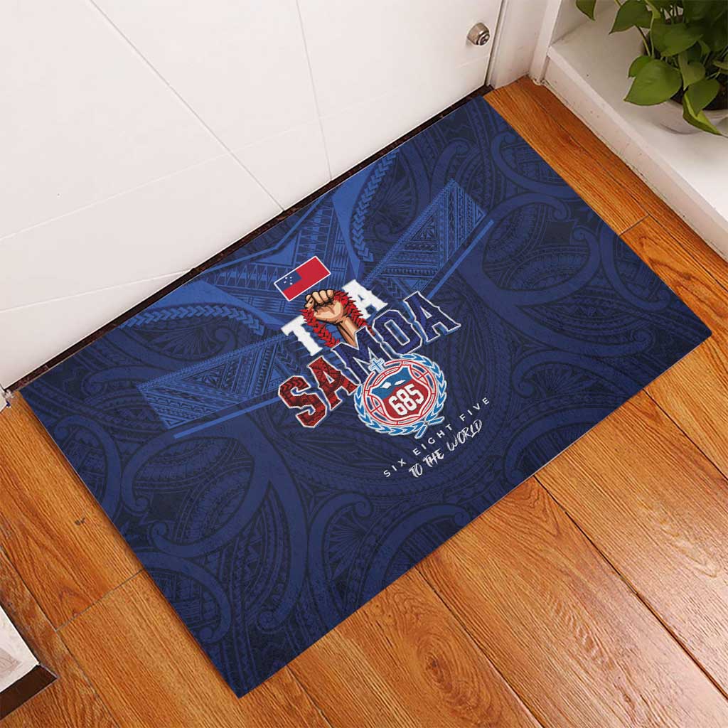 Rugby Toa Samoa Rubber Doormat Champions Six Eight Five - Polynesian Pride