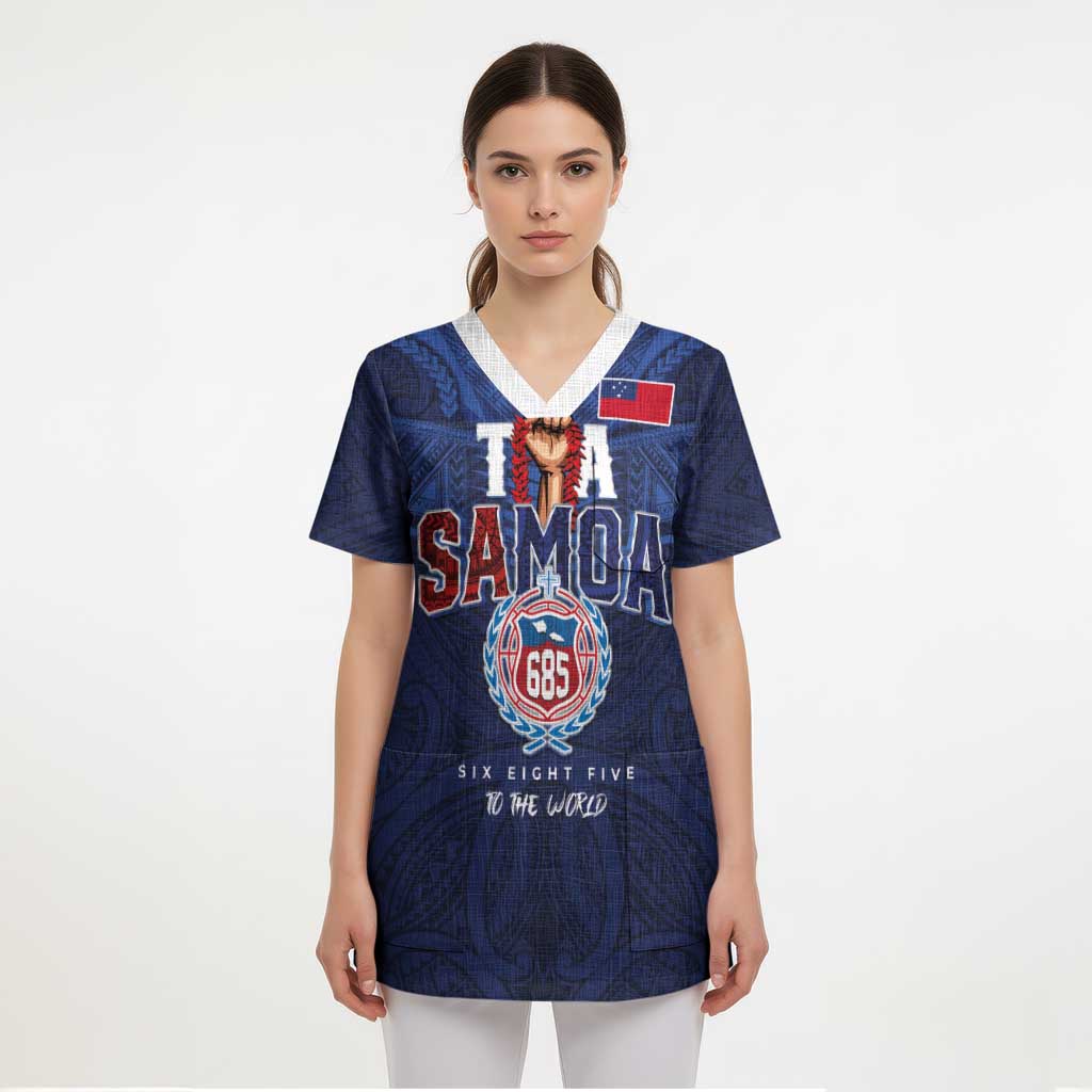 Custom Rugby Toa Samoa Scrub Top Champions Six Eight Five - Polynesian Pride