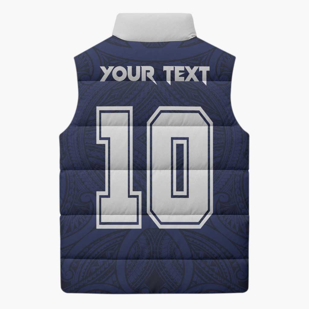 Custom Rugby Toa Samoa Sleeveless Puffer Jacket Champions Six Eight Five - Polynesian Pride