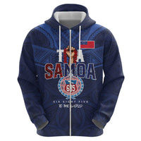 Custom Rugby Toa Samoa Zip Hoodie Champions Six Eight Five - Polynesian Pride