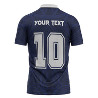 Custom Rugby Toa Samoa Zipper Polo Shirt Champions Six Eight Five - Polynesian Pride