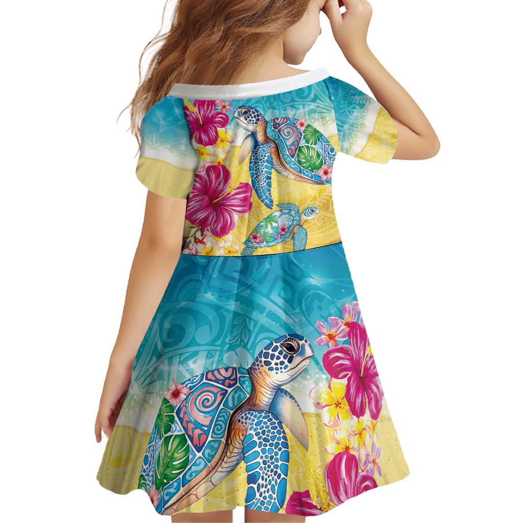 Hawaiian Tropical Plants Turtles Family Matching Puletasi and Hawaiian Shirt Watercolor Style - Polynesian Pride