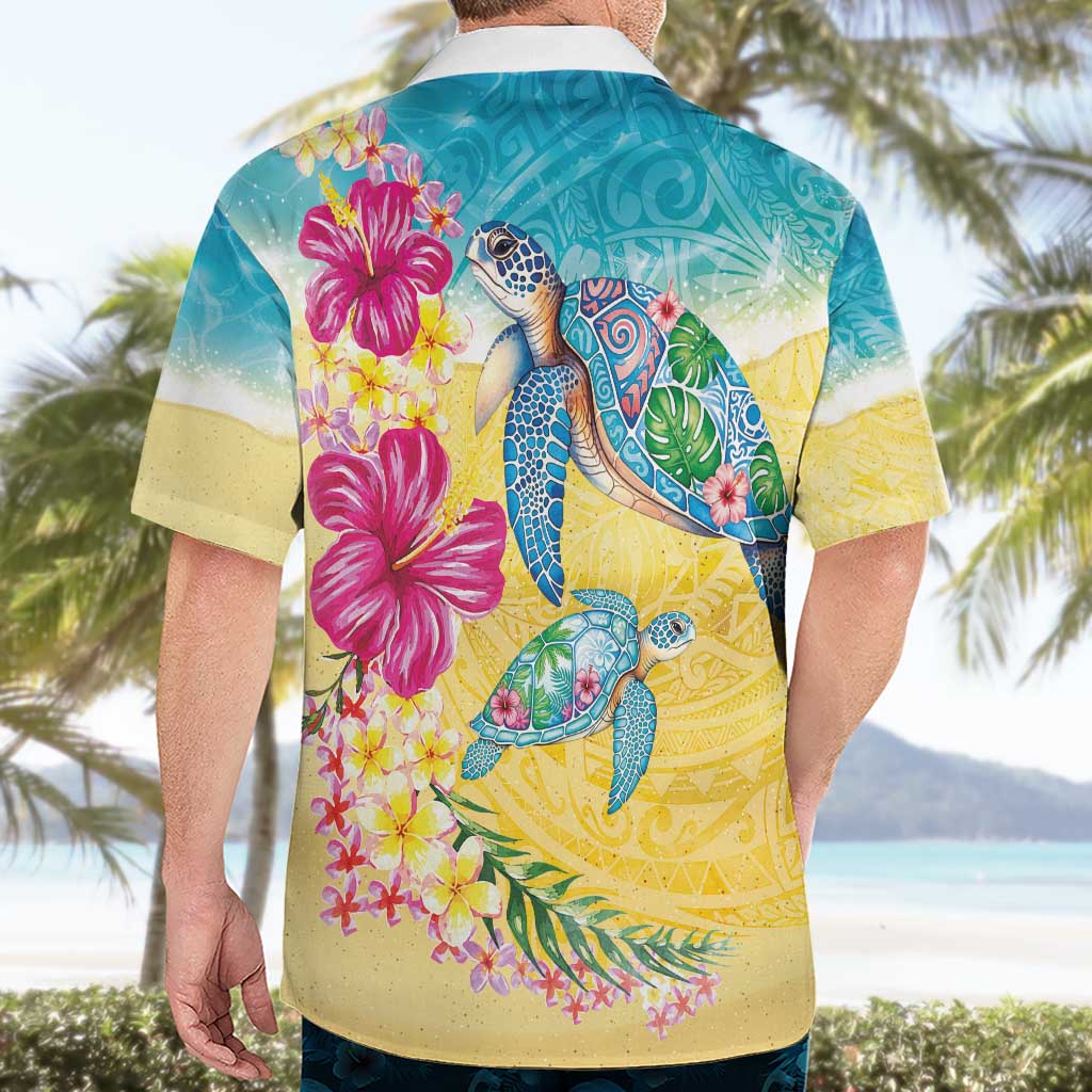 Hawaiian Tropical Plants Turtles Hawaiian Shirt Watercolor Style - Polynesian Pride