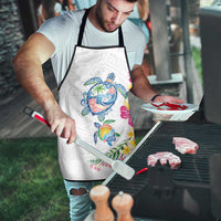 Hawaiian Abstract Art Turtles Apron with Plumeria and Hibiscus - Polynesian Pride