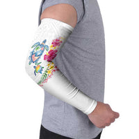 Hawaiian Abstract Art Turtles Arm Sleeves with Plumeria and Hibiscus - Polynesian Pride
