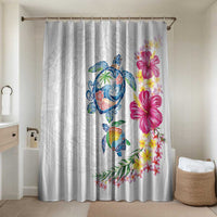 Hawaiian Abstract Art Turtles Bathroom Set with Plumeria and Hibiscus - Polynesian Pride