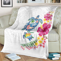 Hawaiian Abstract Art Turtles Blanket with Plumeria and Hibiscus LT03 - Polynesian Pride