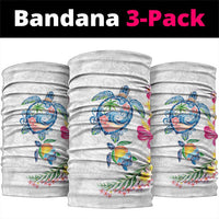 Hawaiian Abstract Art Turtles Neck Gaiter with Plumeria and Hibiscus - Polynesian Pride