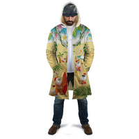 Hawaiian Mele Kalikimaka Cloak Tropical Plumeria and Lei Funny Santa Beach - Polynesian Pride