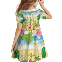 Hawaiian Mele Kalikimaka Family Matching Puletasi and Hawaiian Shirt Tropical Plumeria and Lei Funny Santa Beach LT03 - Polynesian Pride