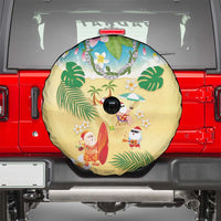 Hawaiian Mele Kalikimaka Spare Tire Cover Tropical Plumeria and Lei Funny Santa Beach - Polynesian Pride