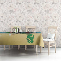 Hawaiian Mele Kalikimaka Tablecloth Tropical Xmas Turtles Red Poinsettia Watercolor - Polynesian Pride