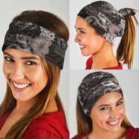 Hawaiian Plumeria and Hibiscus with Turtles Neck Gaiter Polynesian Art Grayscale - Polynesian Pride