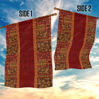 Hawaii Style Hibiscus and Tribal Element Fabric Patchwork Garden Flag LT03 - Polynesian Pride