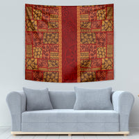 Hawaii Style Hibiscus and Tribal Element Fabric Patchwork Tapestry LT03 - Polynesian Pride