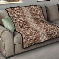 Hawaii Style Hibiscus and Tribal Element Fabric Patchwork Quilt Beige Version LT03 - Polynesian Pride