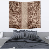 Hawaii Style Hibiscus and Tribal Element Fabric Patchwork Tapestry Beige Version LT03 - Polynesian Pride