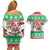 Custom Hawaii Mele Kalikimaka Couples Matching Off Shoulder Short Dress and Hawaiian Shirt Aloha Santa and Palm Tree Mix Kakau Pattern LT03 - Polynesian Pride