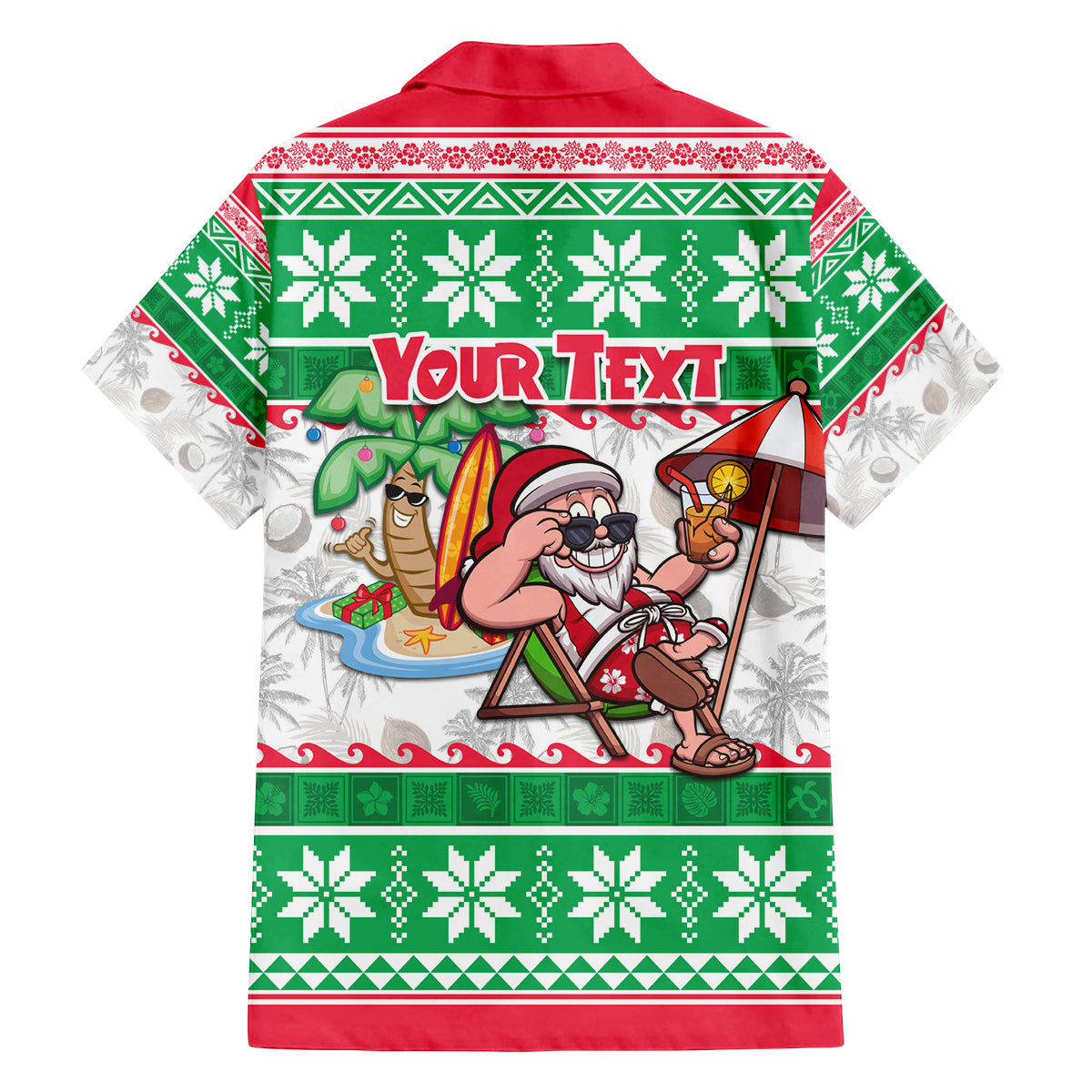 Custom Hawaii Mele Kalikimaka Family Matching Tank Maxi Dress and Hawaiian Shirt Aloha Santa and Palm Tree Mix Kakau Pattern LT03 - Polynesian Pride