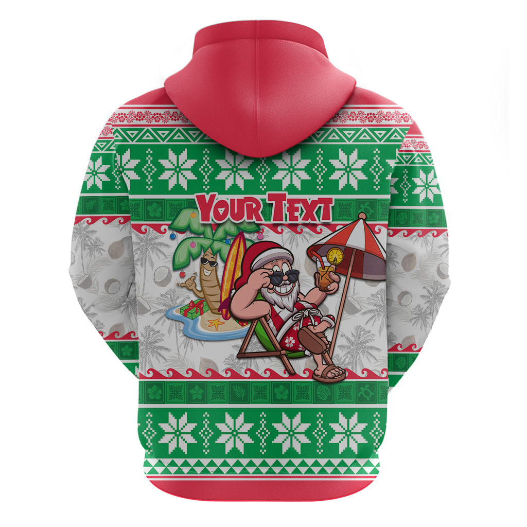 Custom Hawaii Mele Kalikimaka Hoodie Aloha Santa and Palm Tree Mix Kakau Pattern LT03 - Polynesian Pride