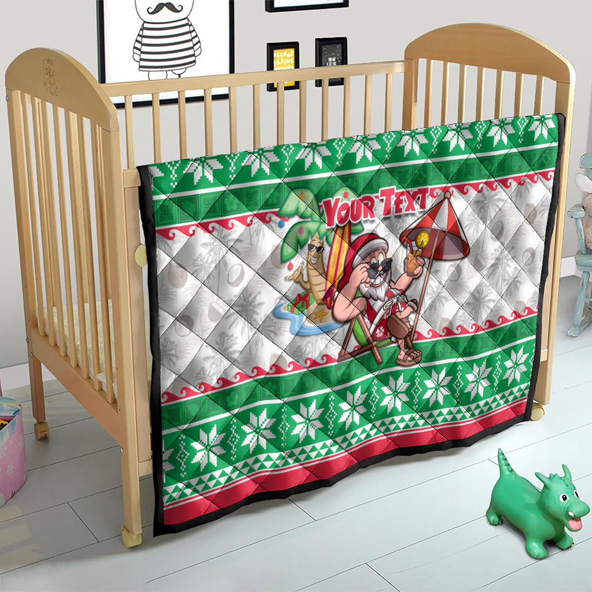 Custom Hawaii Mele Kalikimaka Quilt Aloha Santa and Palm Tree Mix Kakau Pattern LT03 - Polynesian Pride