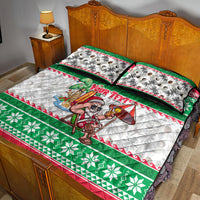 Custom Hawaii Mele Kalikimaka Quilt Bed Set Aloha Santa and Palm Tree Mix Kakau Pattern LT03 - Polynesian Pride